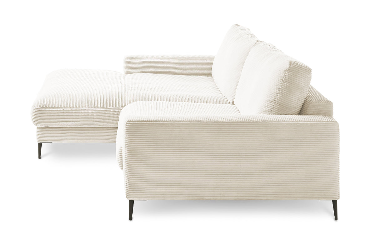 KAWOLA Ecksofa CARA Sofa Cord cremeweiß