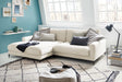 KAWOLA Ecksofa CARA Sofa Cord cremeweiß, Links