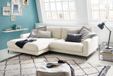 KAWOLA Ecksofa CARA Sofa Cord cremeweiß, Links