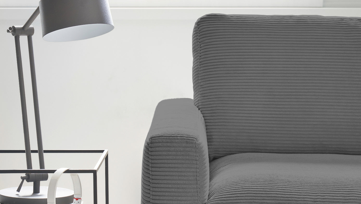 KAWOLA Ecksofa CARA Sofa Cord grau