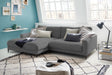 KAWOLA Ecksofa CARA Sofa Cord grau, Links