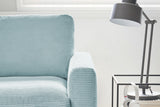 KAWOLA Ecksofa CARA Sofa Cord hellblau