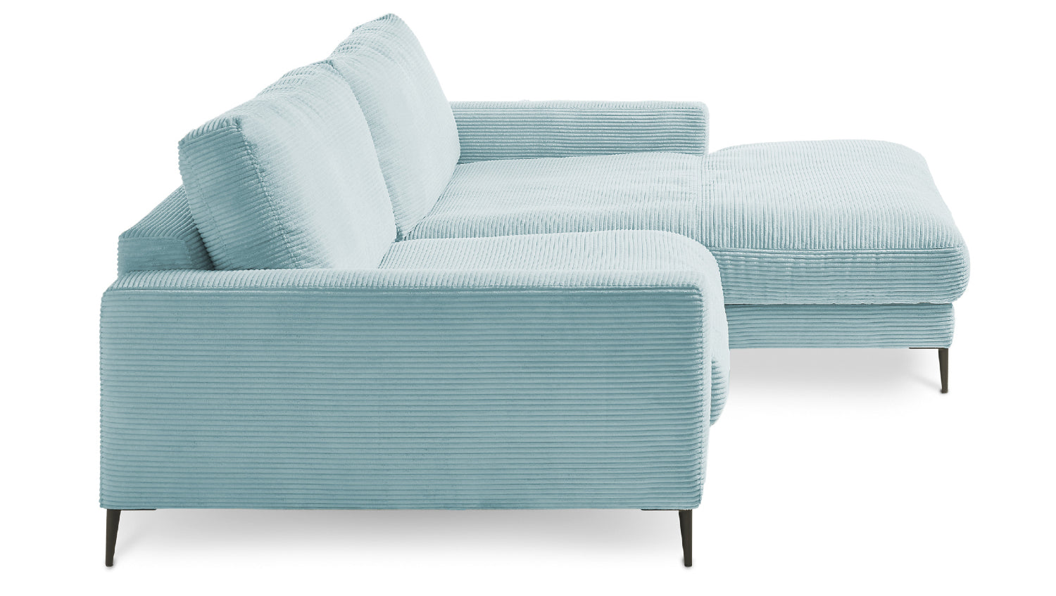 KAWOLA Ecksofa CARA Sofa Cord hellblau