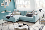 KAWOLA Ecksofa CARA Sofa Cord hellblau, Links