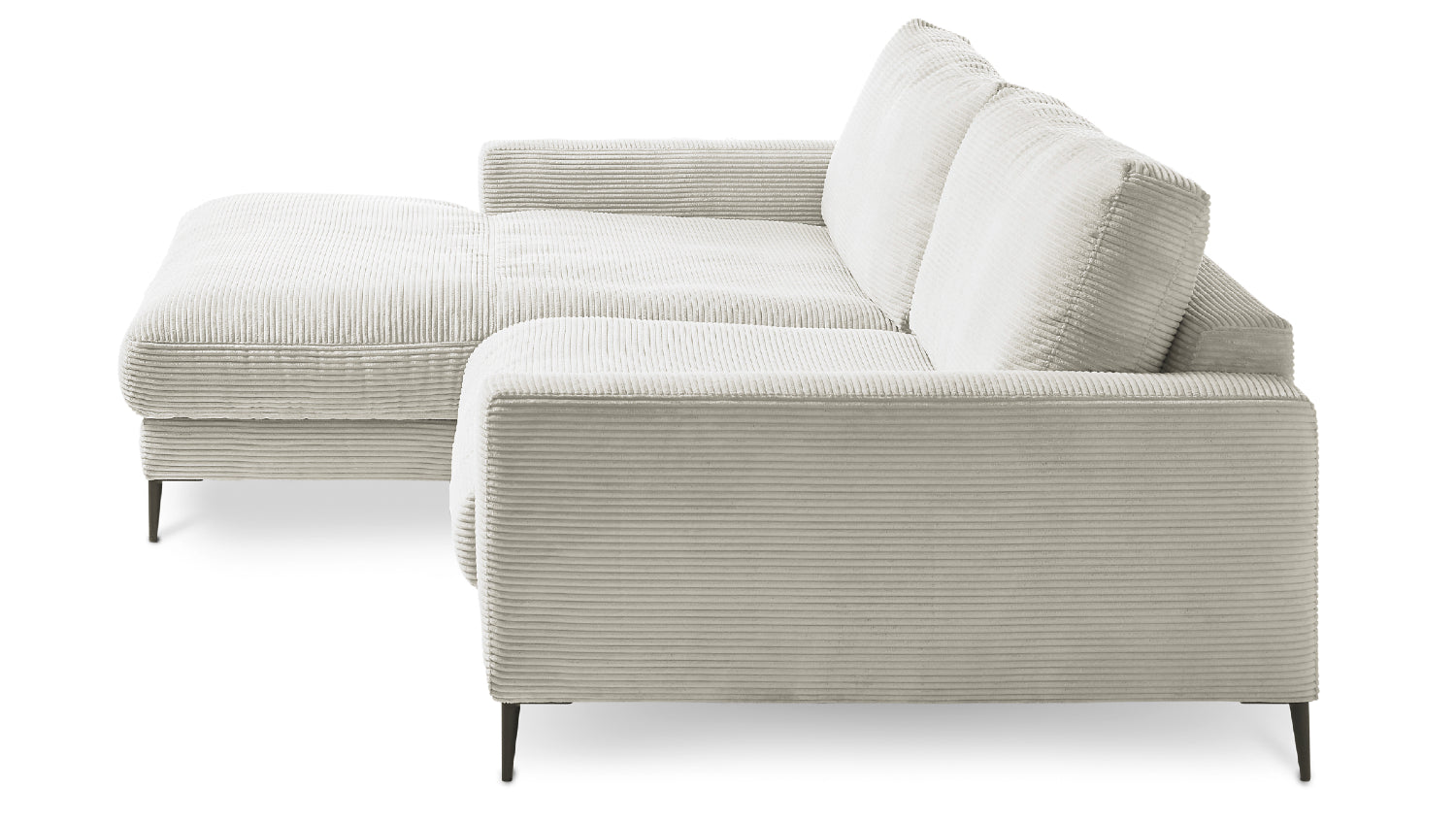 KAWOLA Ecksofa CARA Sofa Cord hellgrau