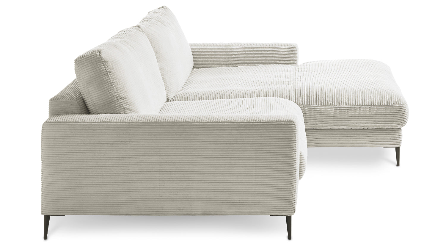 KAWOLA Ecksofa CARA Sofa Cord hellgrau