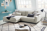 KAWOLA Ecksofa CARA Sofa Cord hellgrau, Links