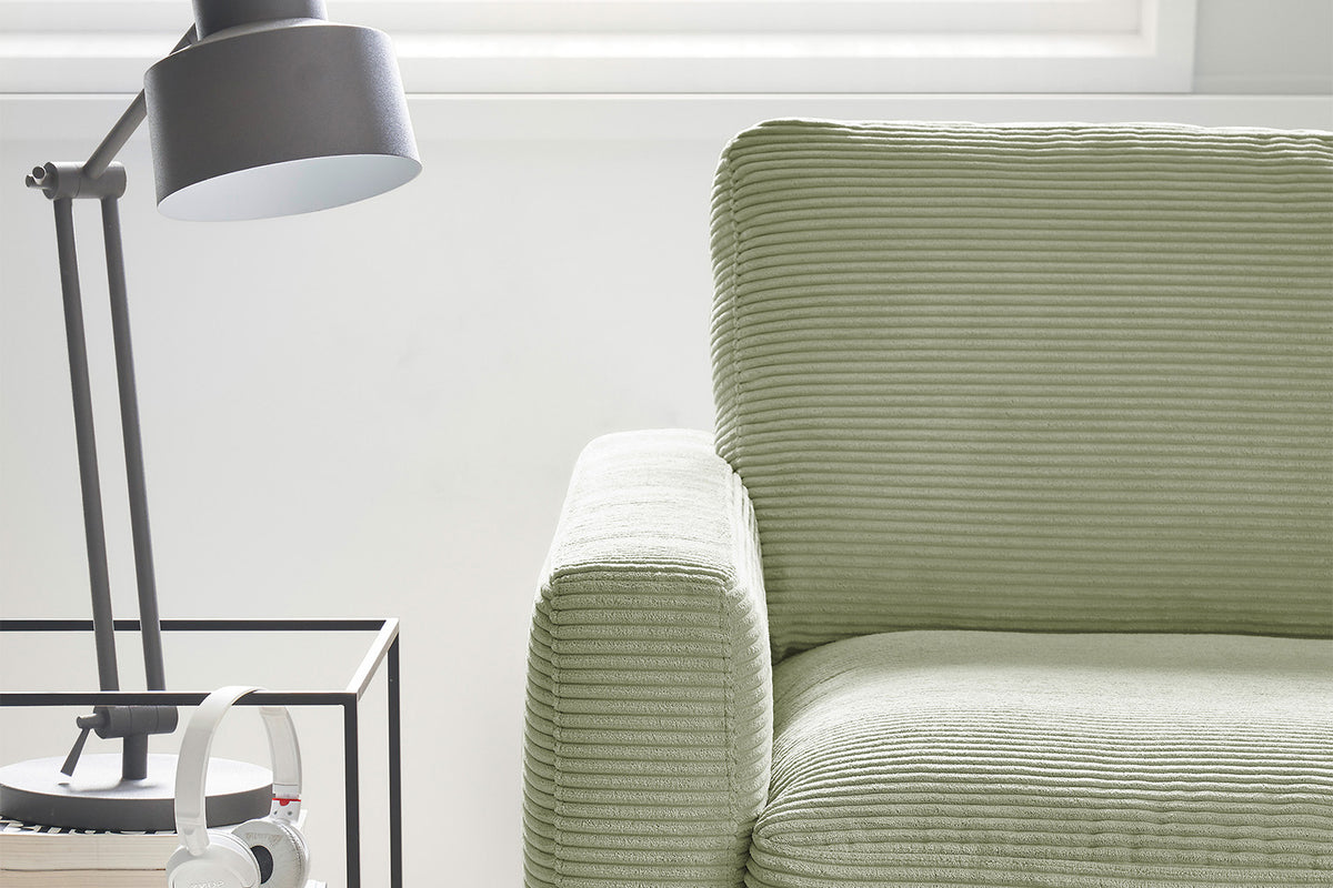KAWOLA Ecksofa CARA Sofa Cord olivgrün