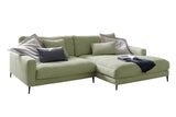 KAWOLA Ecksofa CARA Sofa Cord olivgrün