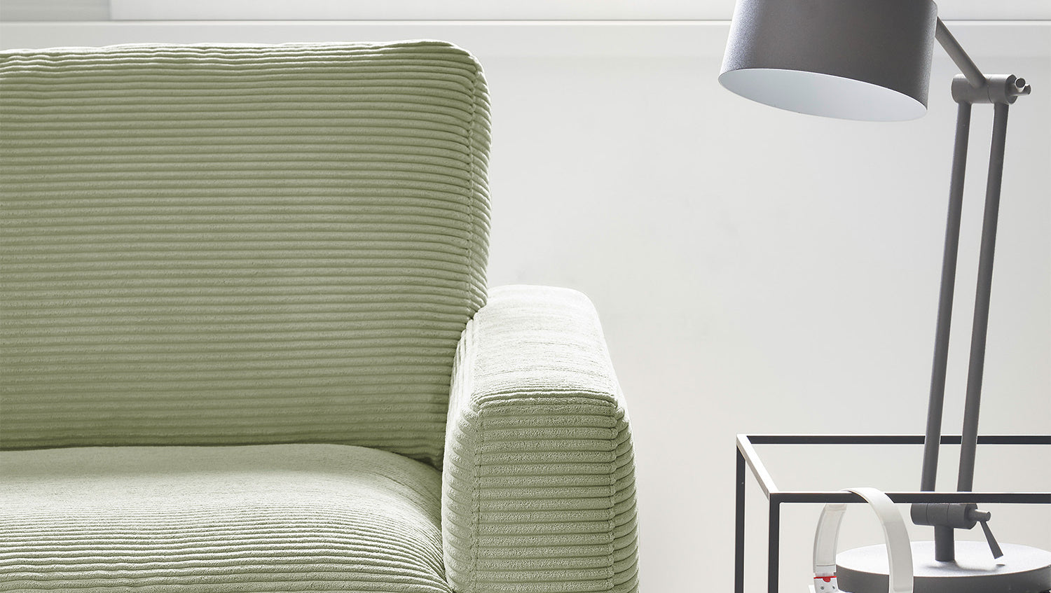 KAWOLA Ecksofa CARA Sofa Cord olivgrün