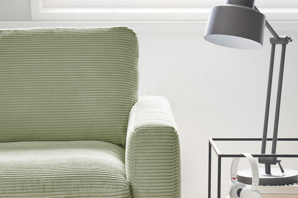 KAWOLA Ecksofa CARA Sofa Cord olivgrün