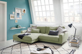 KAWOLA Ecksofa CARA Sofa Cord olivgrün, Links