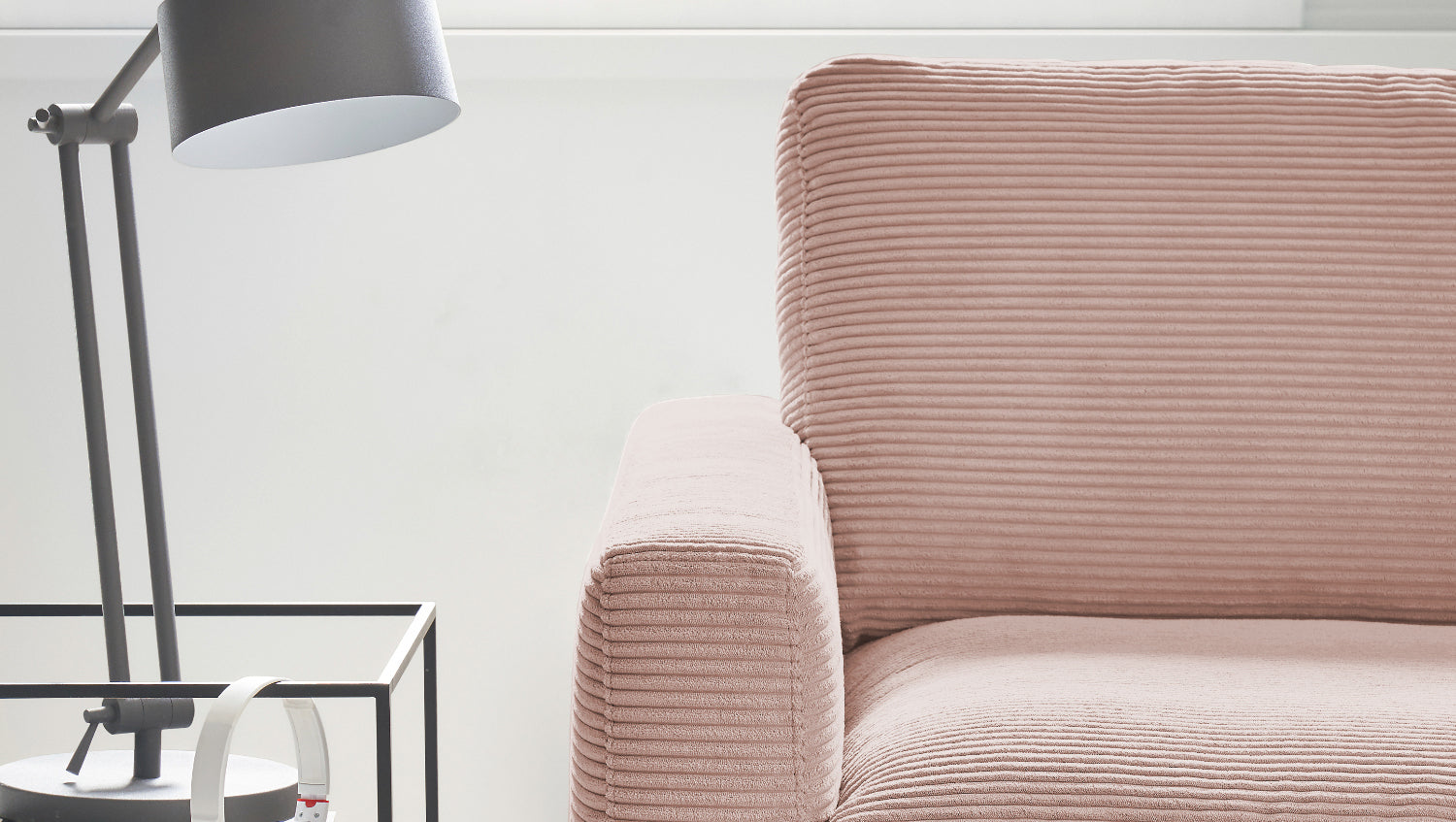 KAWOLA Ecksofa CARA Sofa Cord rosa