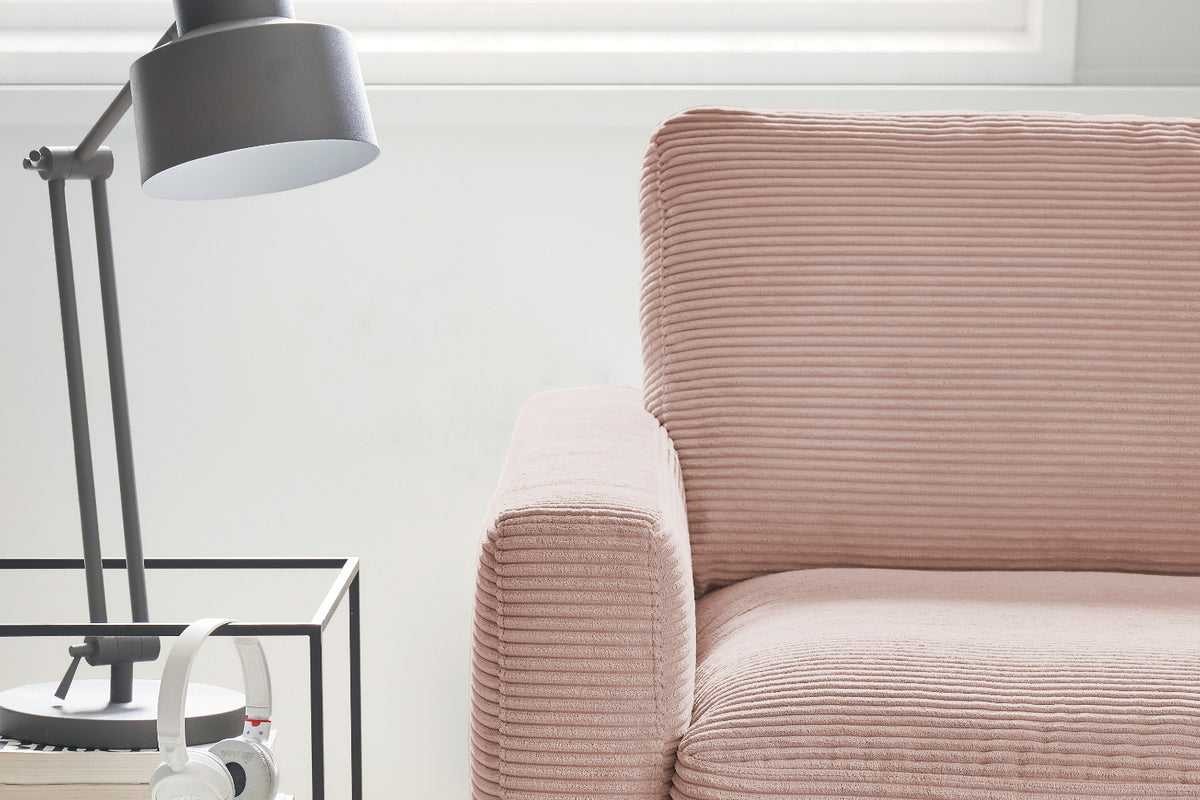KAWOLA Ecksofa CARA Sofa Cord rosa
