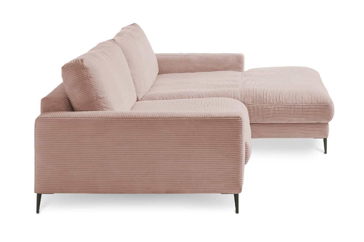 KAWOLA Ecksofa CARA Sofa Cord rosa