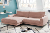 KAWOLA Ecksofa CARA Sofa Cord rosa