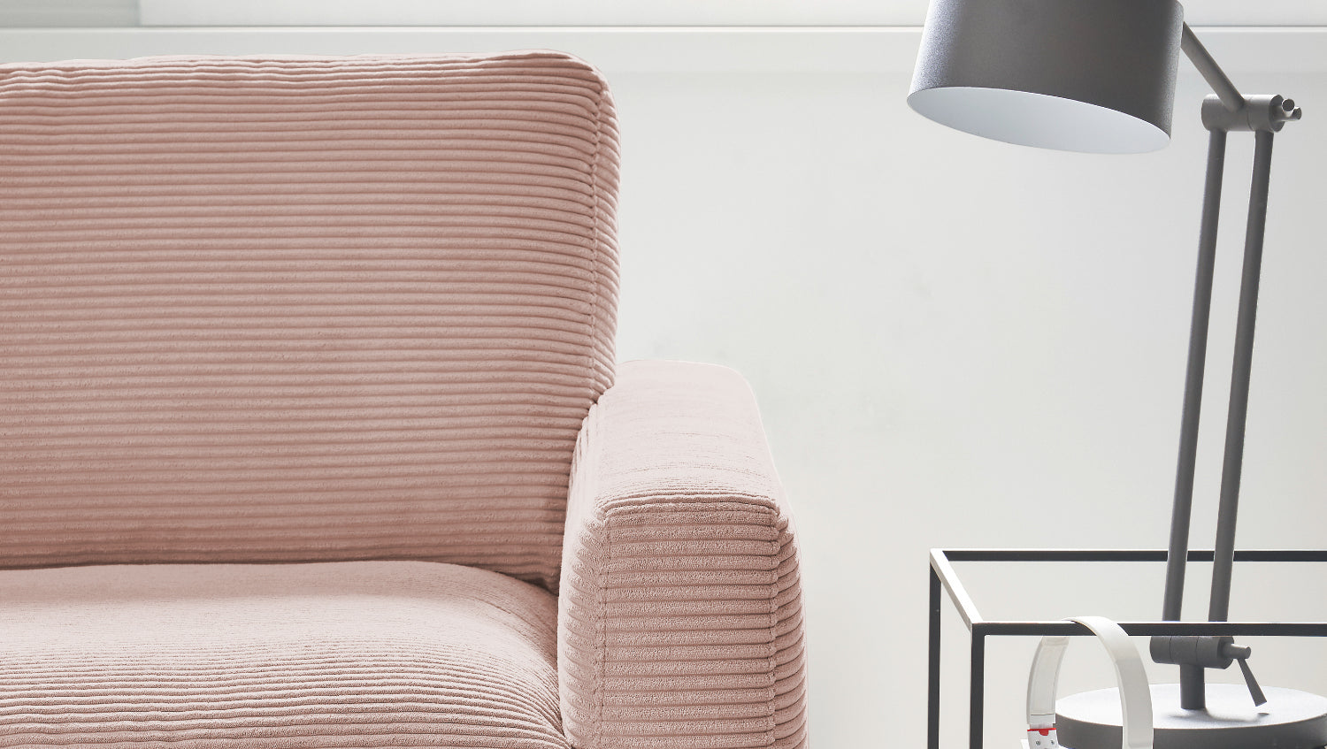 KAWOLA Ecksofa CARA Sofa Cord rosa