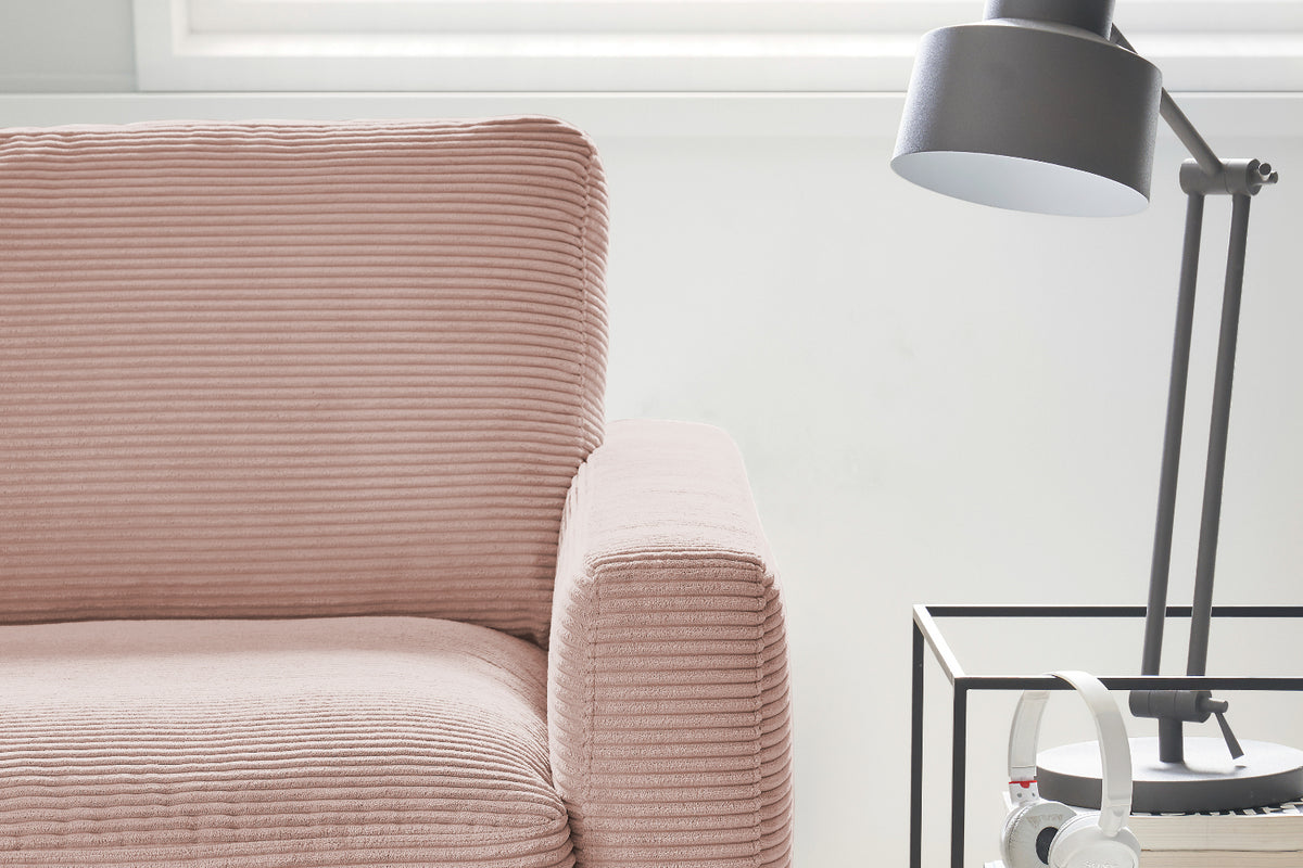 KAWOLA Ecksofa CARA Sofa Cord rosa