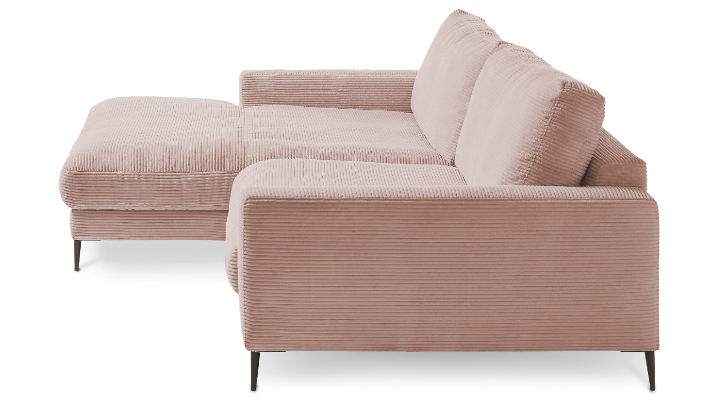 KAWOLA Ecksofa CARA Sofa Cord rosa