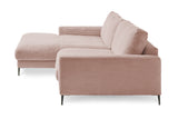 KAWOLA Ecksofa CARA Sofa Cord rosa