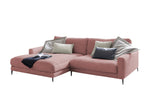 KAWOLA Ecksofa CARA Sofa Cord rosa