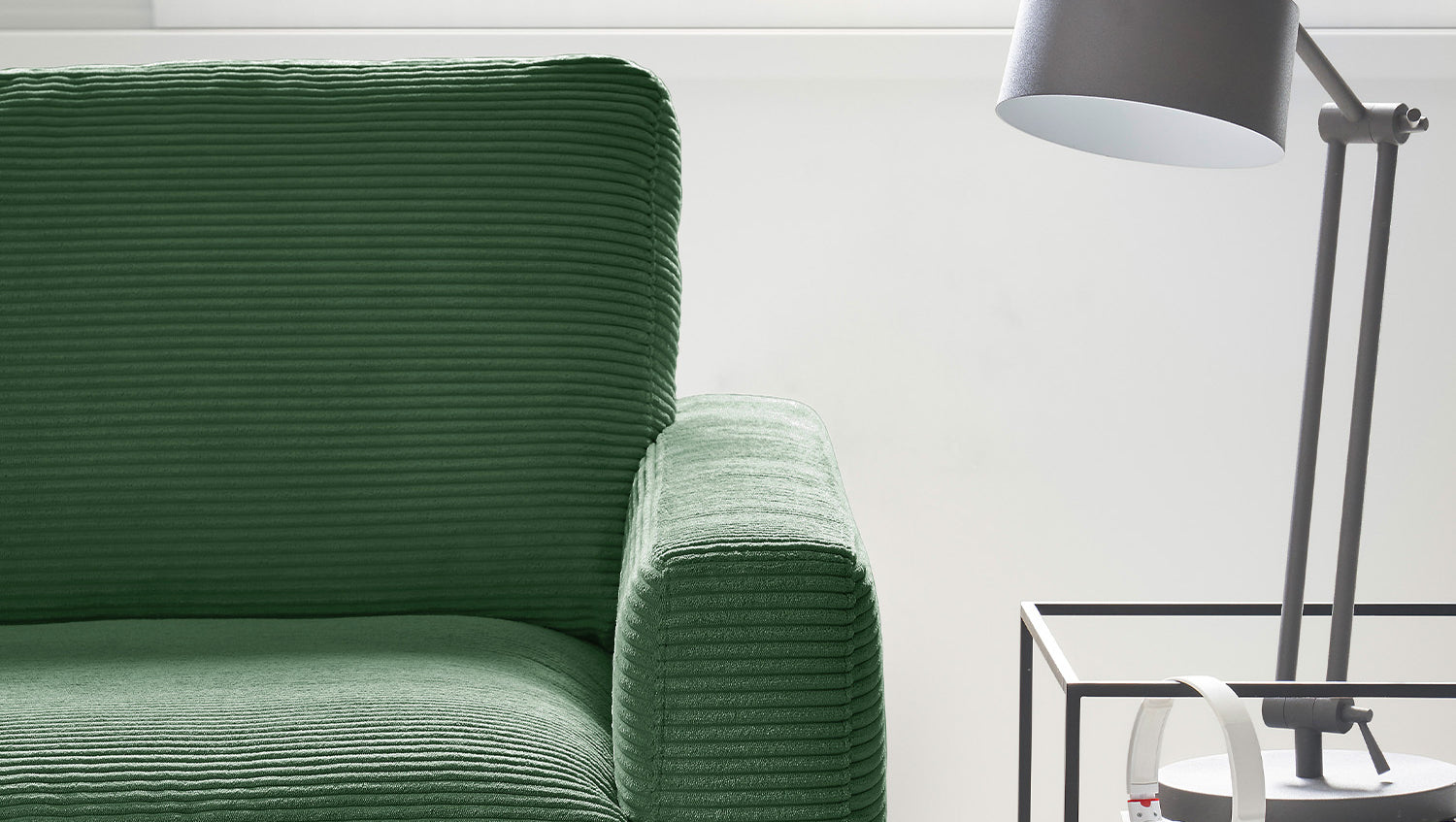 KAWOLA Ecksofa CARA Sofa Cord smaragd