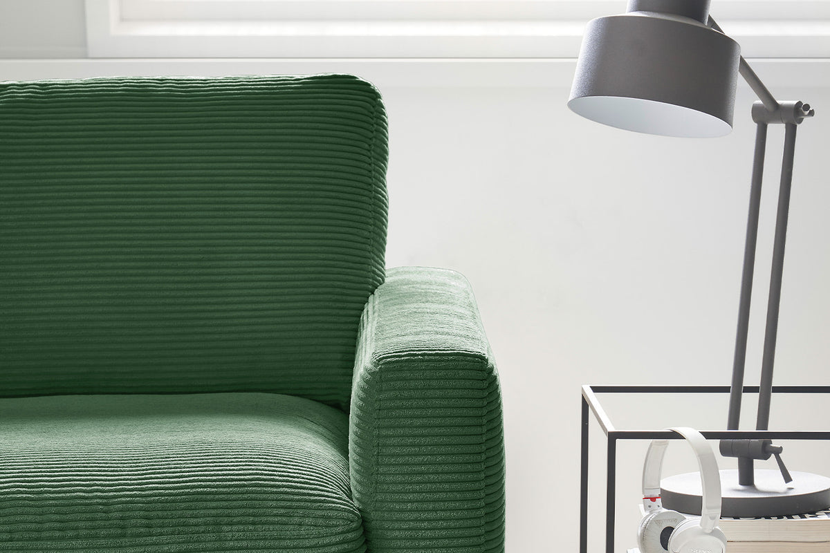 KAWOLA Ecksofa CARA Sofa Cord smaragd