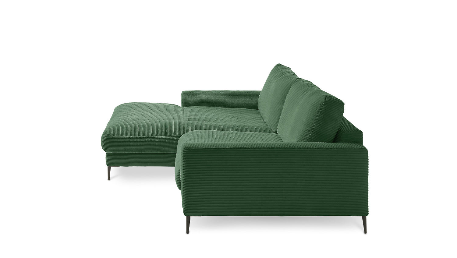 KAWOLA Ecksofa CARA Sofa Cord smaragd