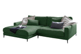 KAWOLA Ecksofa CARA Sofa Cord smaragd