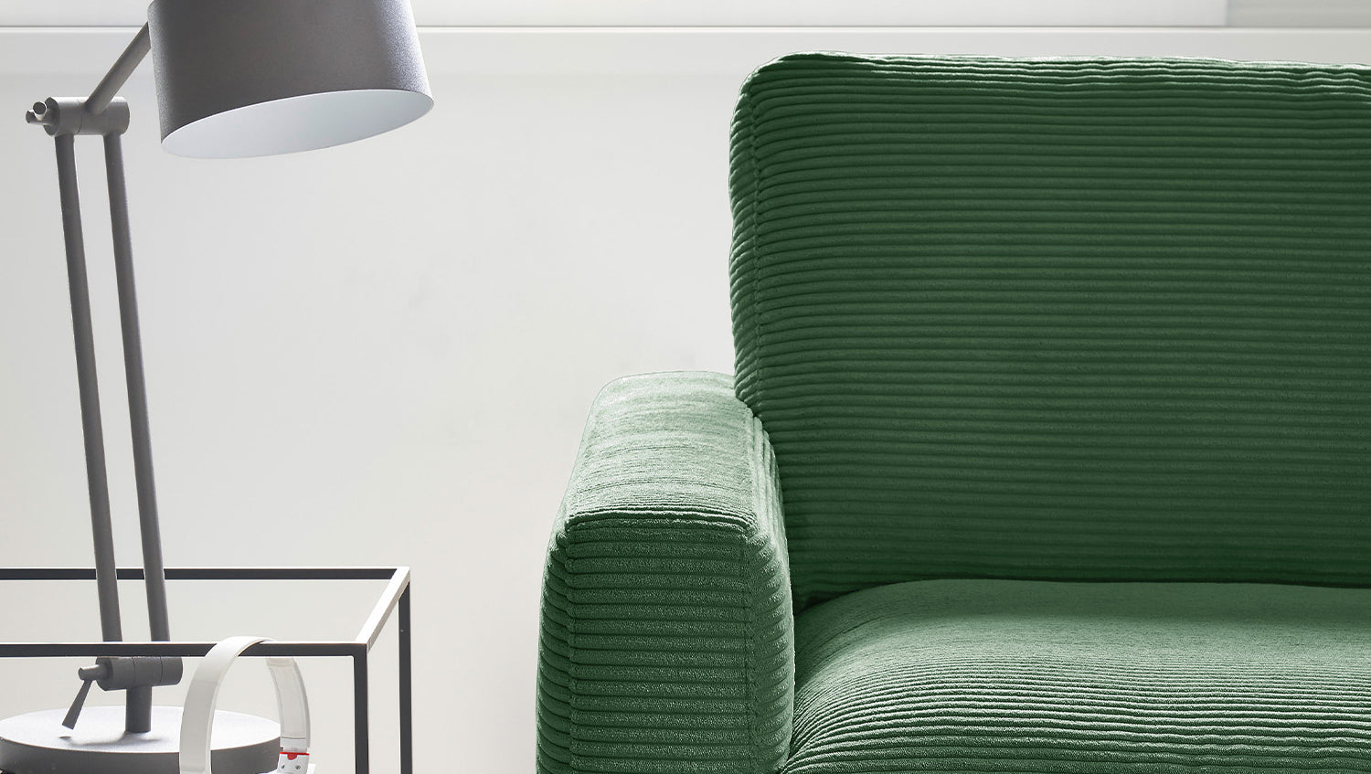 KAWOLA Ecksofa CARA Sofa Cord smaragd