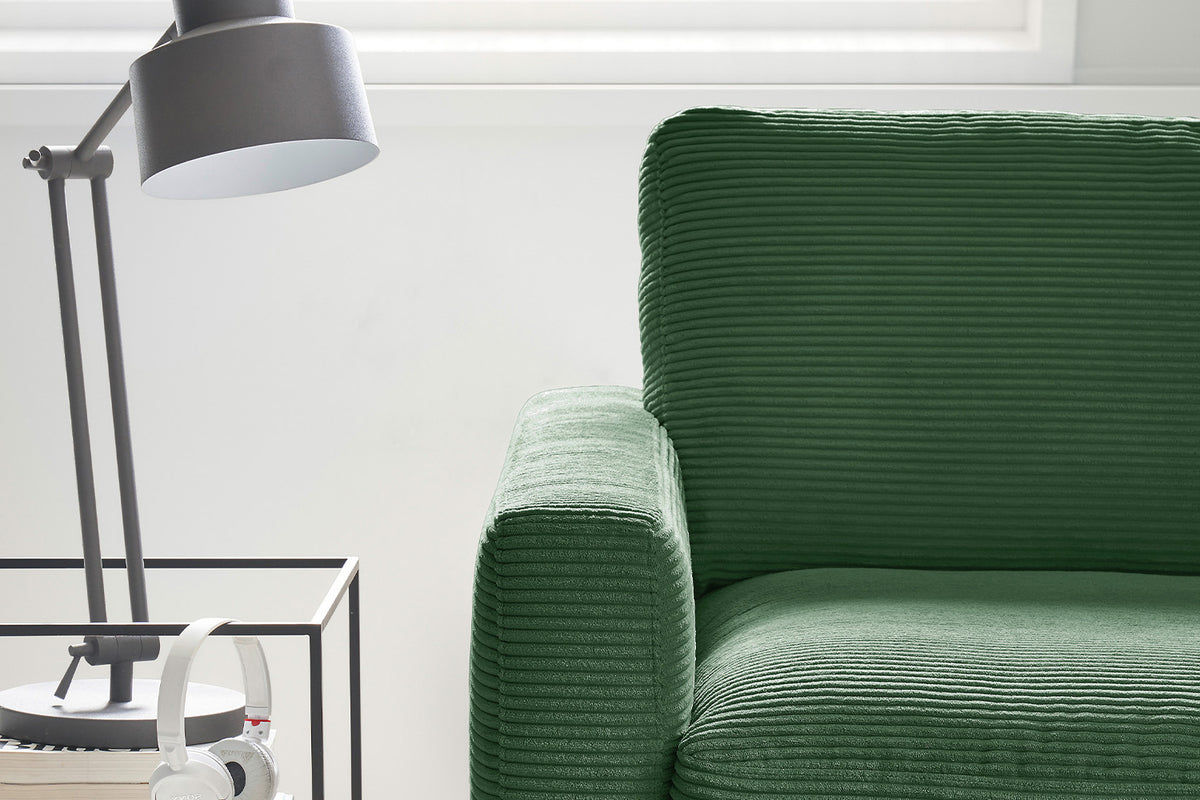 KAWOLA Ecksofa CARA Sofa Cord smaragd