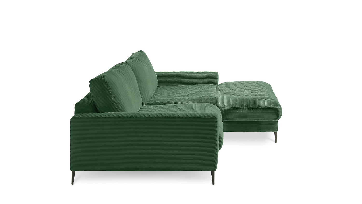 KAWOLA Ecksofa CARA Sofa Cord smaragd