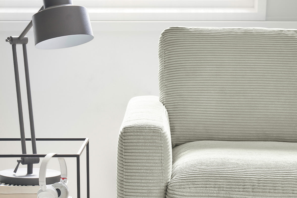 KAWOLA Ecksofa CARA Sofa Cord steingrau