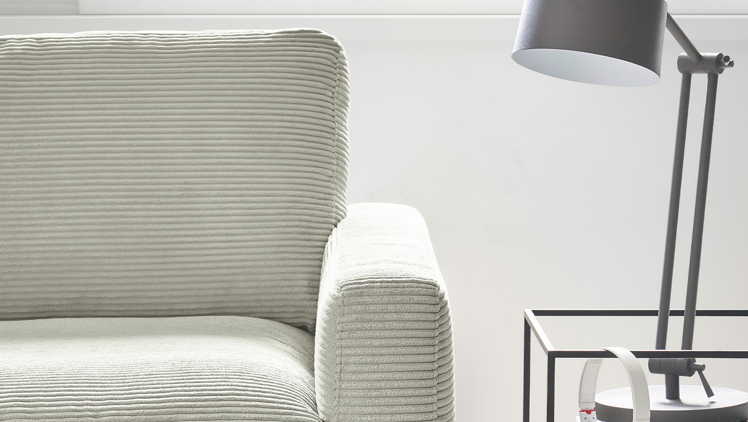 KAWOLA Ecksofa CARA Sofa Cord steingrau