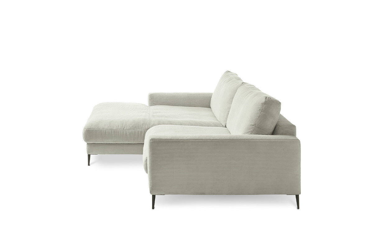KAWOLA Ecksofa CARA Sofa Cord steingrau