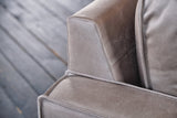 KAWOLA Ecksofa VILNIUS 3-Sitzer mit Longchair Lederfaserstoff anthrazit