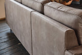 KAWOLA Ecksofa VILNIUS 3-Sitzer mit Longchair Lederfaserstoff anthrazit