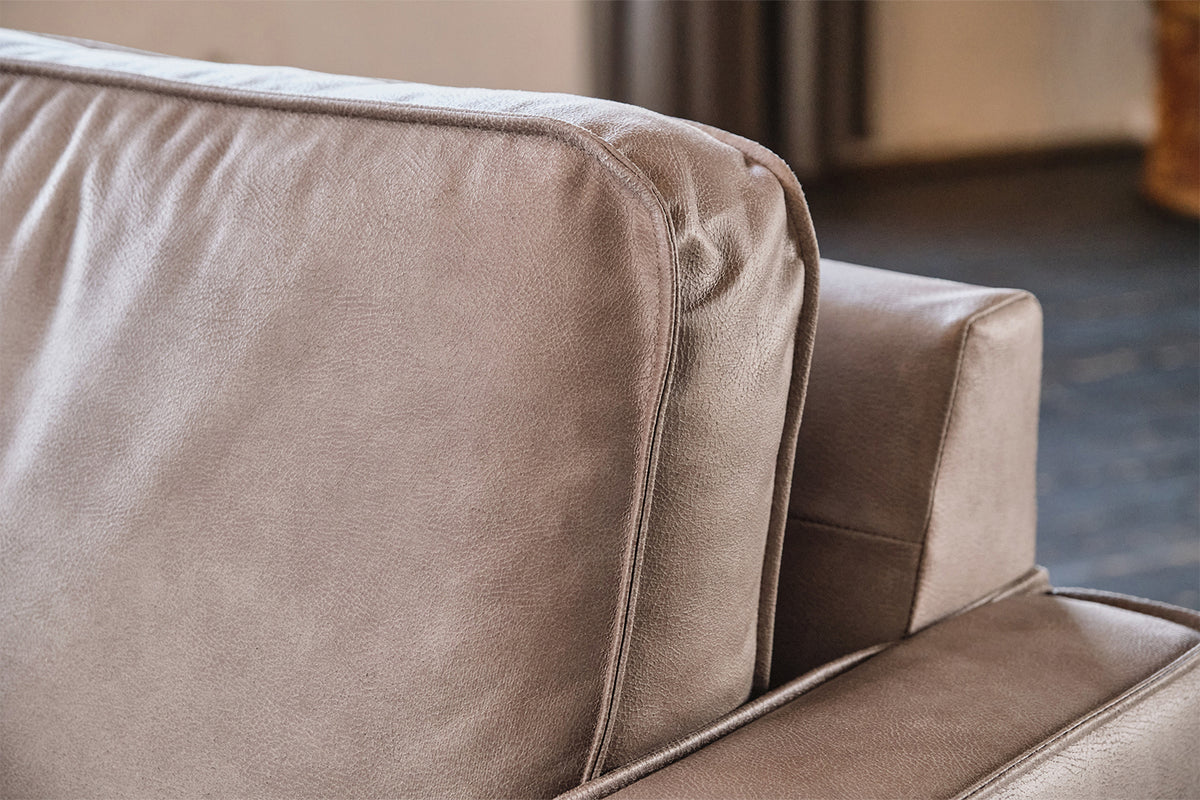 KAWOLA Ecksofa VILNIUS 3-Sitzer mit Longchair Lederfaserstoff anthrazit