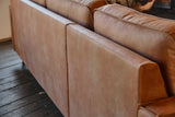 KAWOLA Ecksofa VILNIUS 3-Sitzer mit Longchair Lederfaserstoff cognac