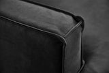 KAWOLA Ecksofa VILNIUS 3-Sitzer mit Longchair Lederfaserstoff schwarz