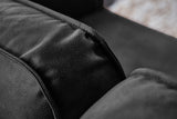 KAWOLA Ecksofa VILNIUS 3-Sitzer mit Longchair Lederfaserstoff schwarz