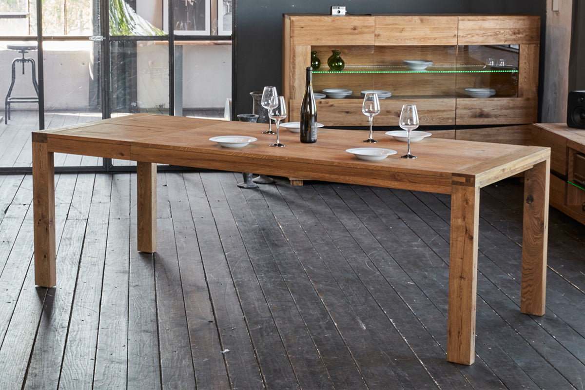 KAWOLA Esstisch LIAN Ausziehbar Eiche massiv, 180 x 90