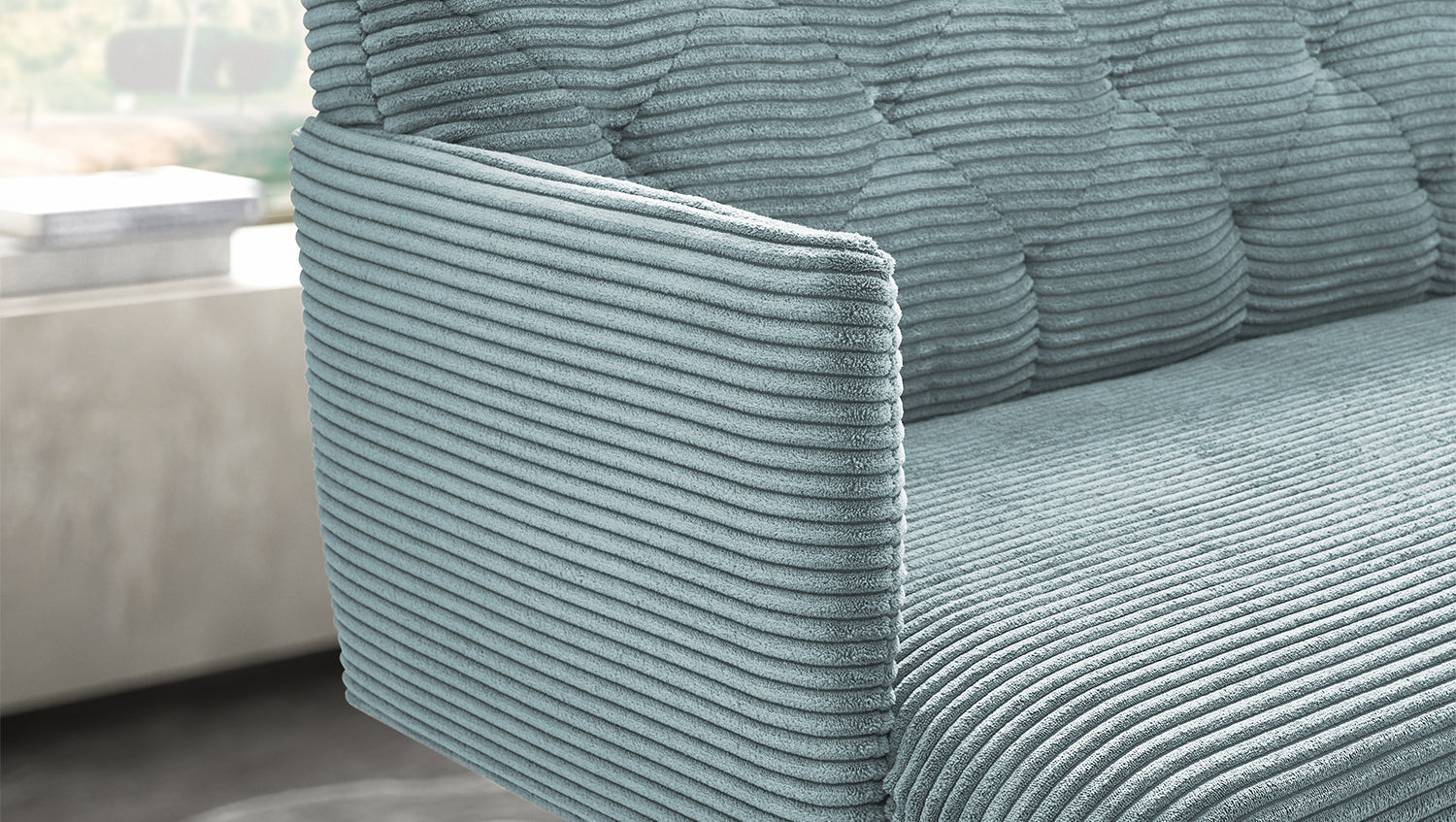 KAWOLA Esszimmerbank CHARME Cord hellblau