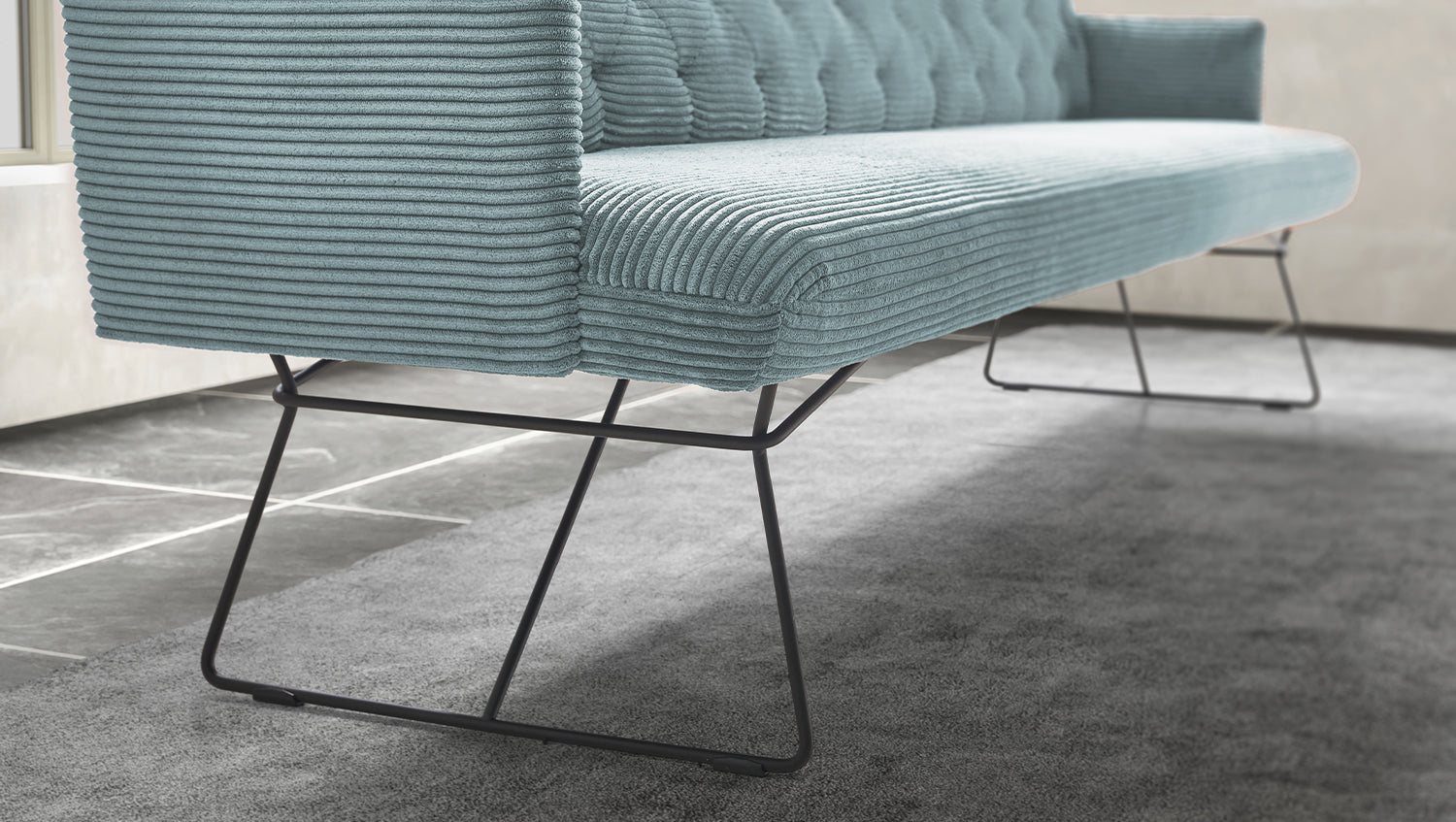 KAWOLA Esszimmerbank CHARME Cord hellblau