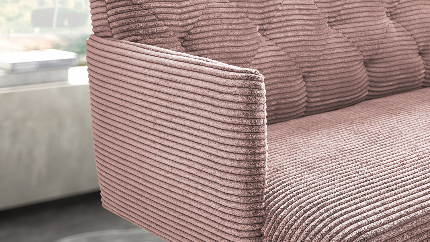 KAWOLA Esszimmerbank CHARME Cord rosa