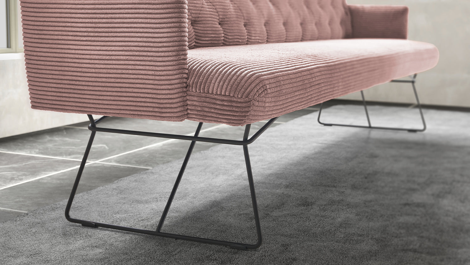 KAWOLA Esszimmerbank CHARME Cord rosa