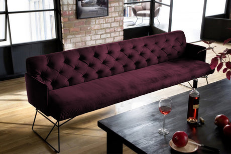 KAWOLA Esszimmerbank CHARME Velvet purple, 5-Sitzer