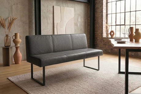 KAWOLA Esszimmerbank ELEEN Leder anthrazit, 2-Sitzer, 143 x 69