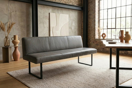 KAWOLA Esszimmerbank ELEEN Leder anthrazit, 3-Sitzer, 223 x 69