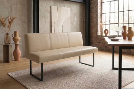 KAWOLA Esszimmerbank ELEEN Leder beige, 2-Sitzer, 163 x 69